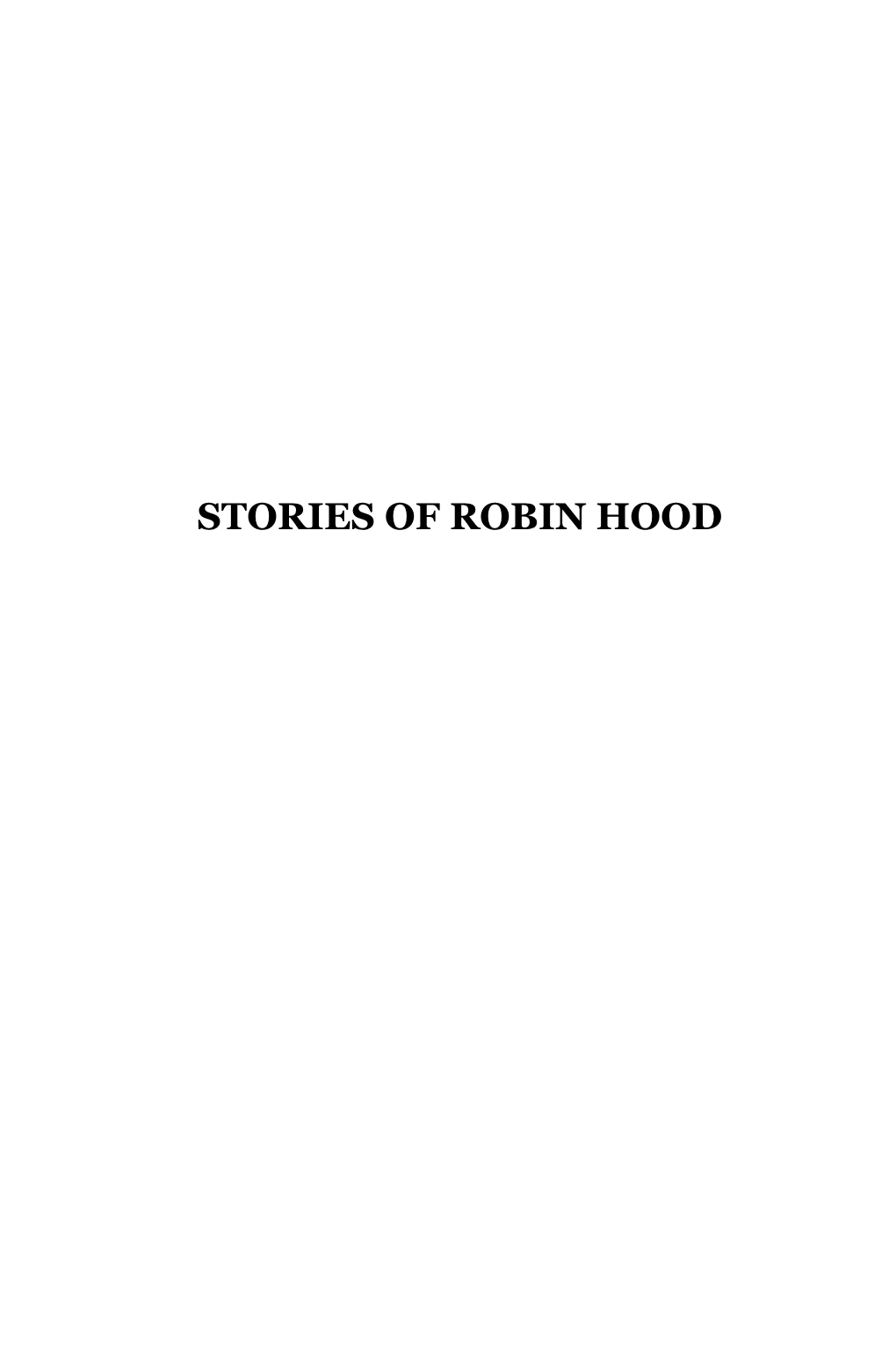 Stories of Robin Hood