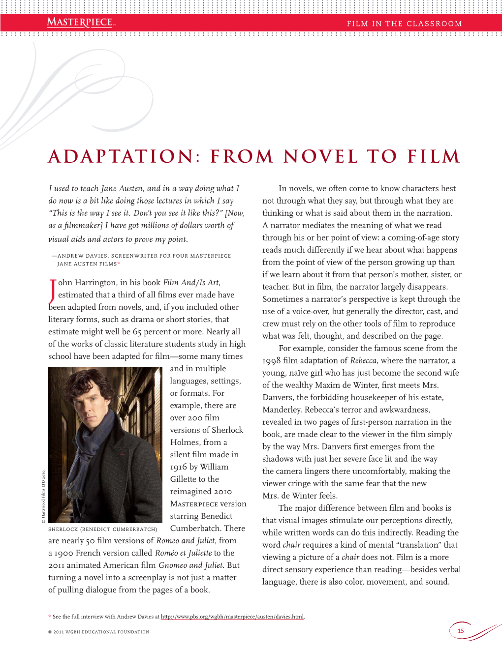 Adaptation: from Novel to Film