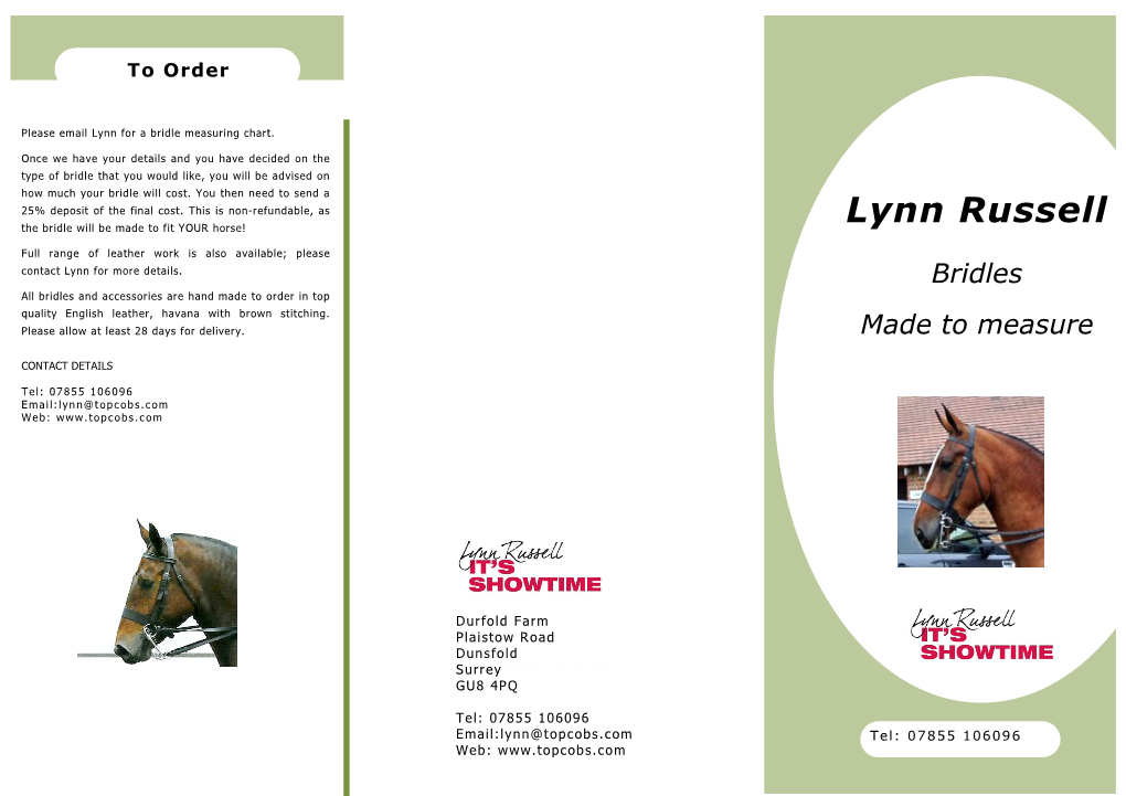 Lynn Russell Bridles Made to Measure