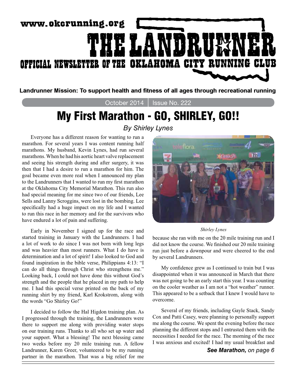 My First Marathon - GO, SHIRLEY, GO!! by Shirley Lynes Everyone Has a Different Reason for Wanting to Run a Marathon