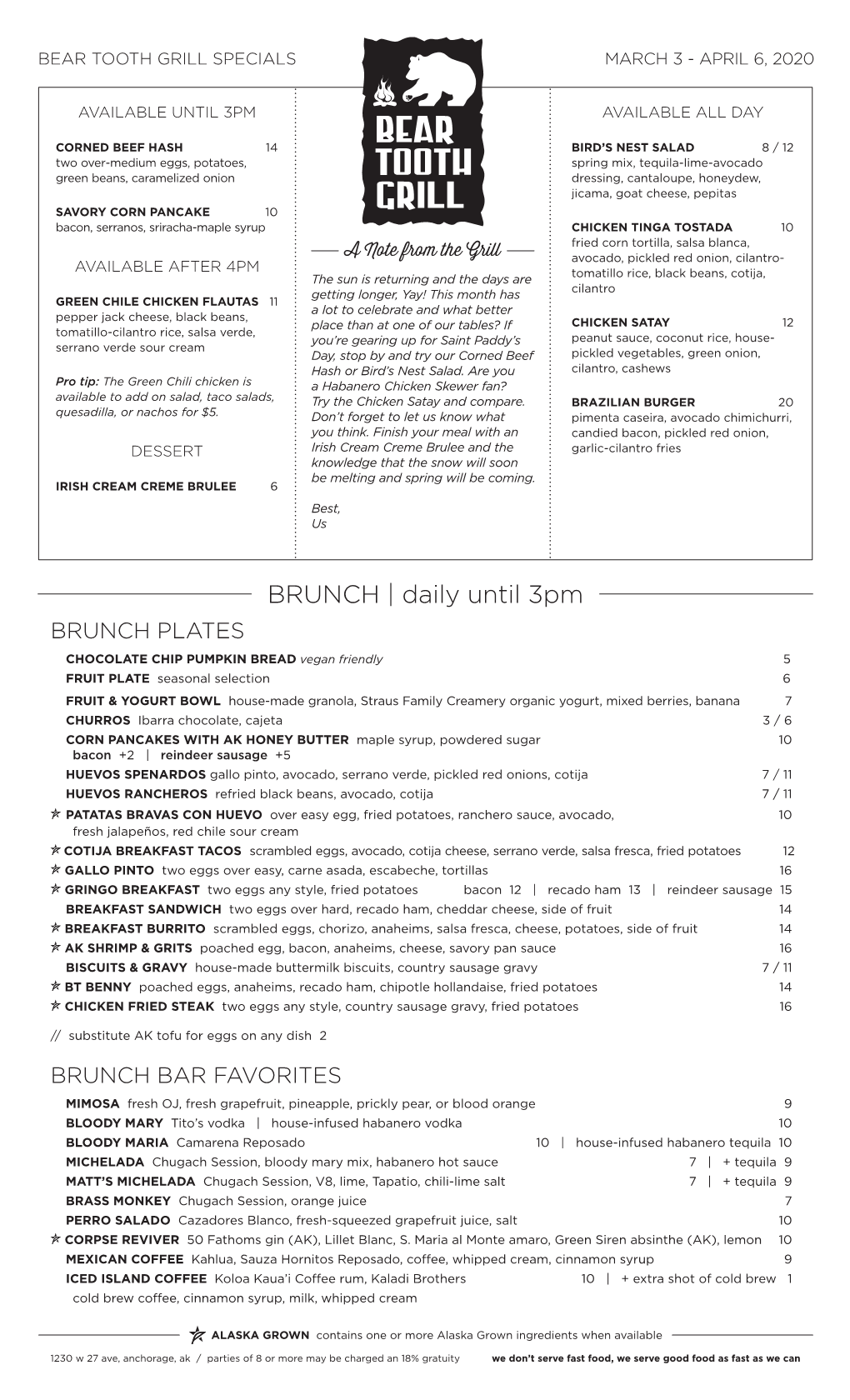 BRUNCH | Daily Until 3Pm BRUNCH PLATES