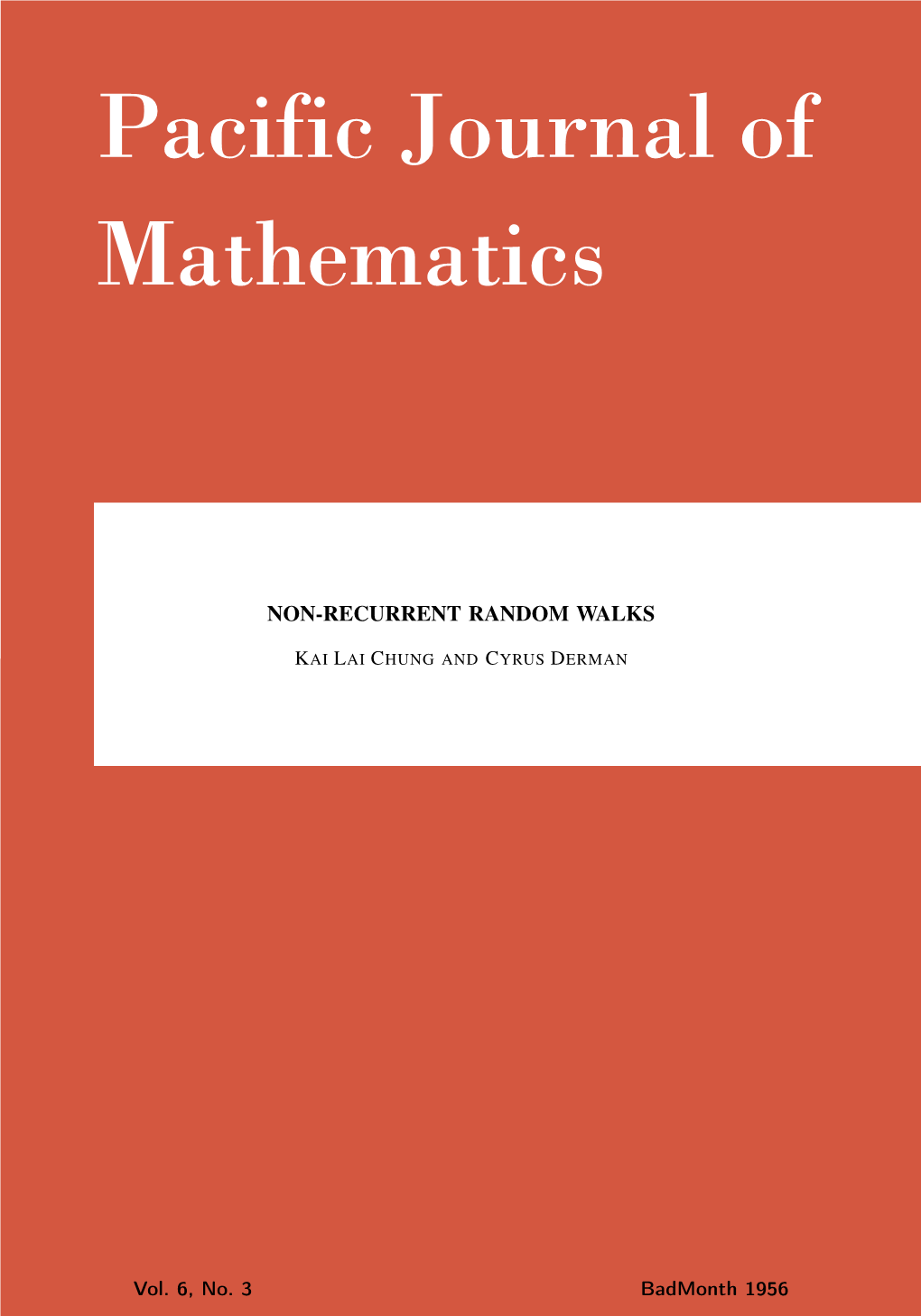 Pacific Journal of Mathematics