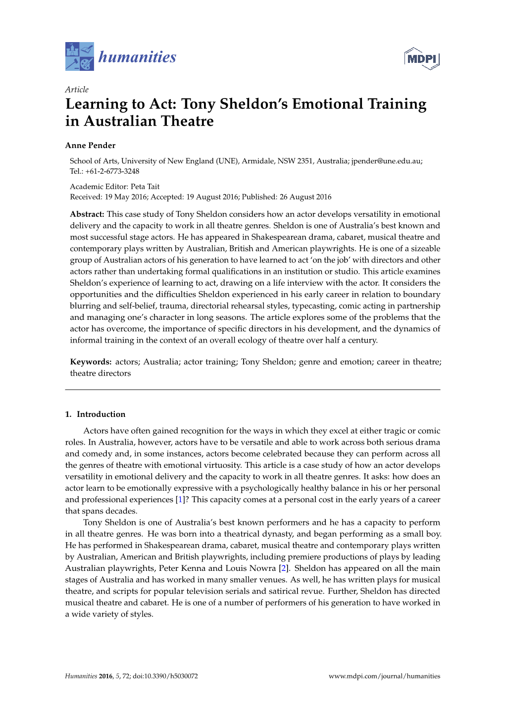 Tony Sheldon's Emotional Training in Australian Theatre