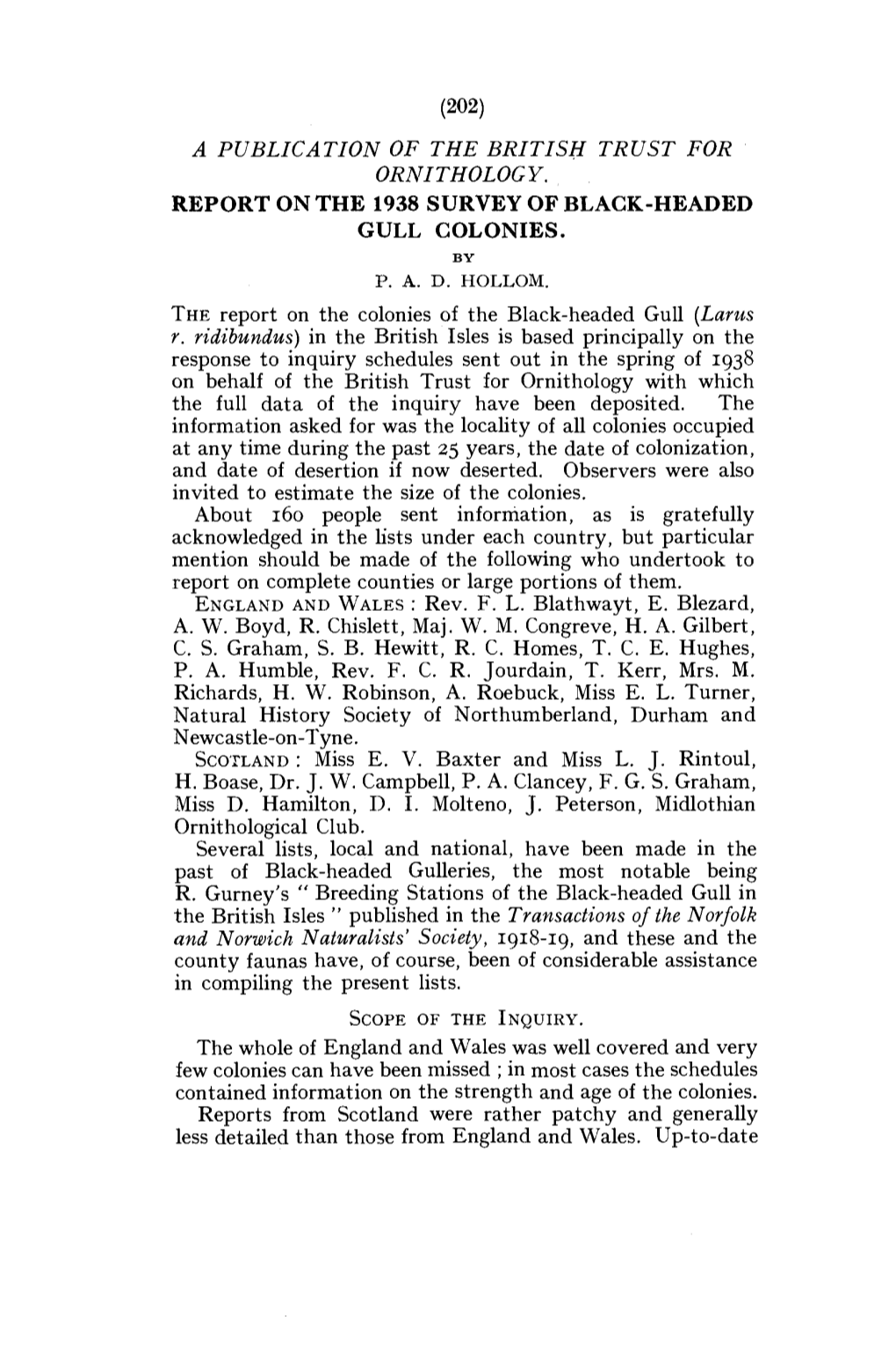 A Publication of the British Trust for Ornithology