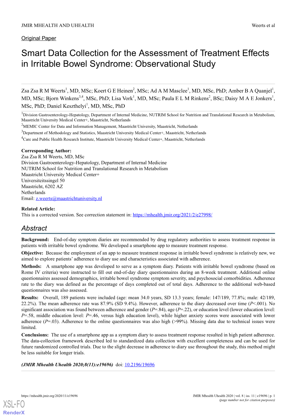 Smart Data Collection for the Assessment of Treatment Effects in Irritable Bowel Syndrome: Observational Study