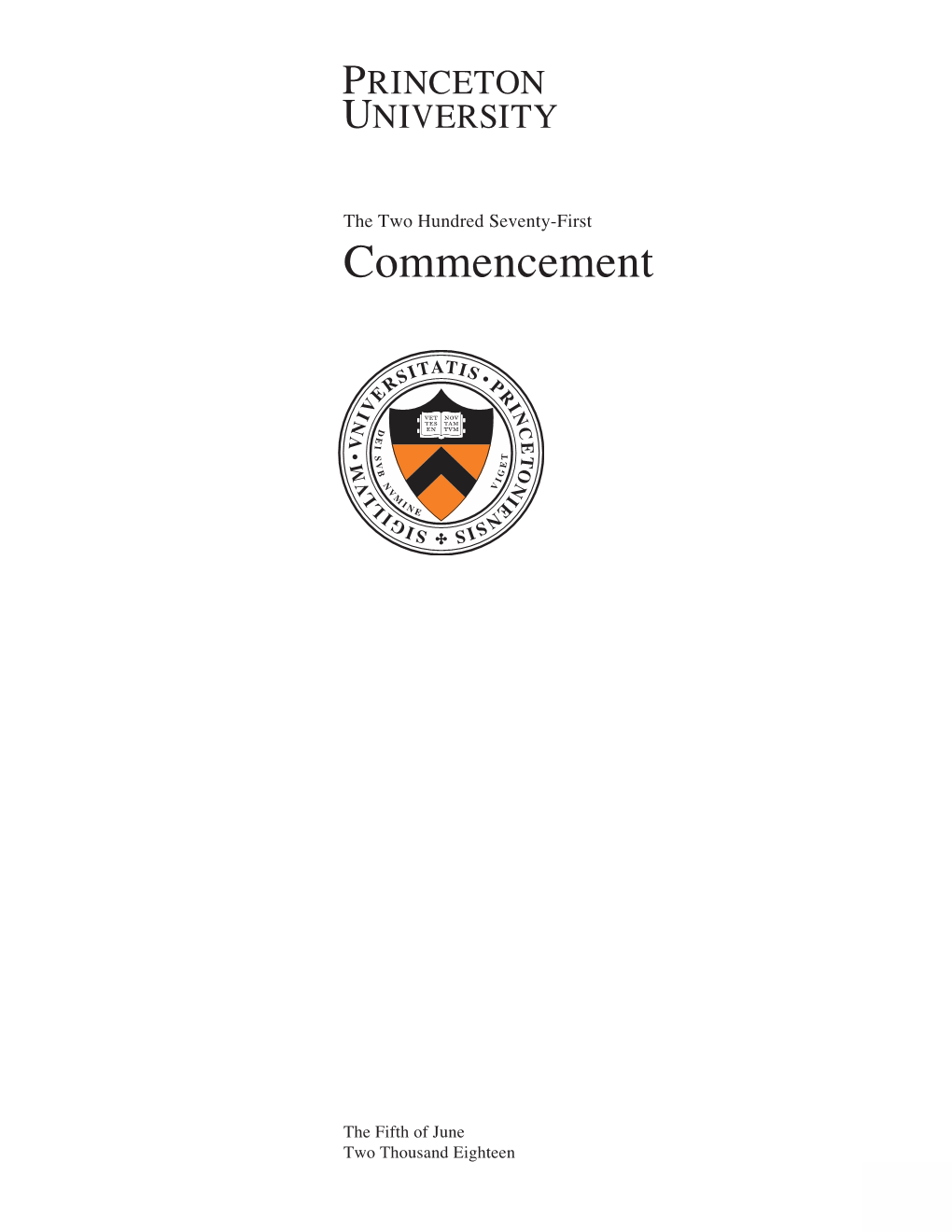 Princeton University Commencement 2018