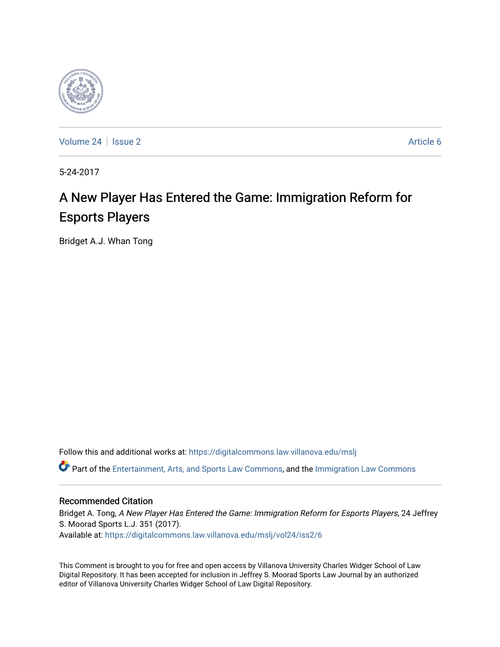 Immigration Reform for Esports Players