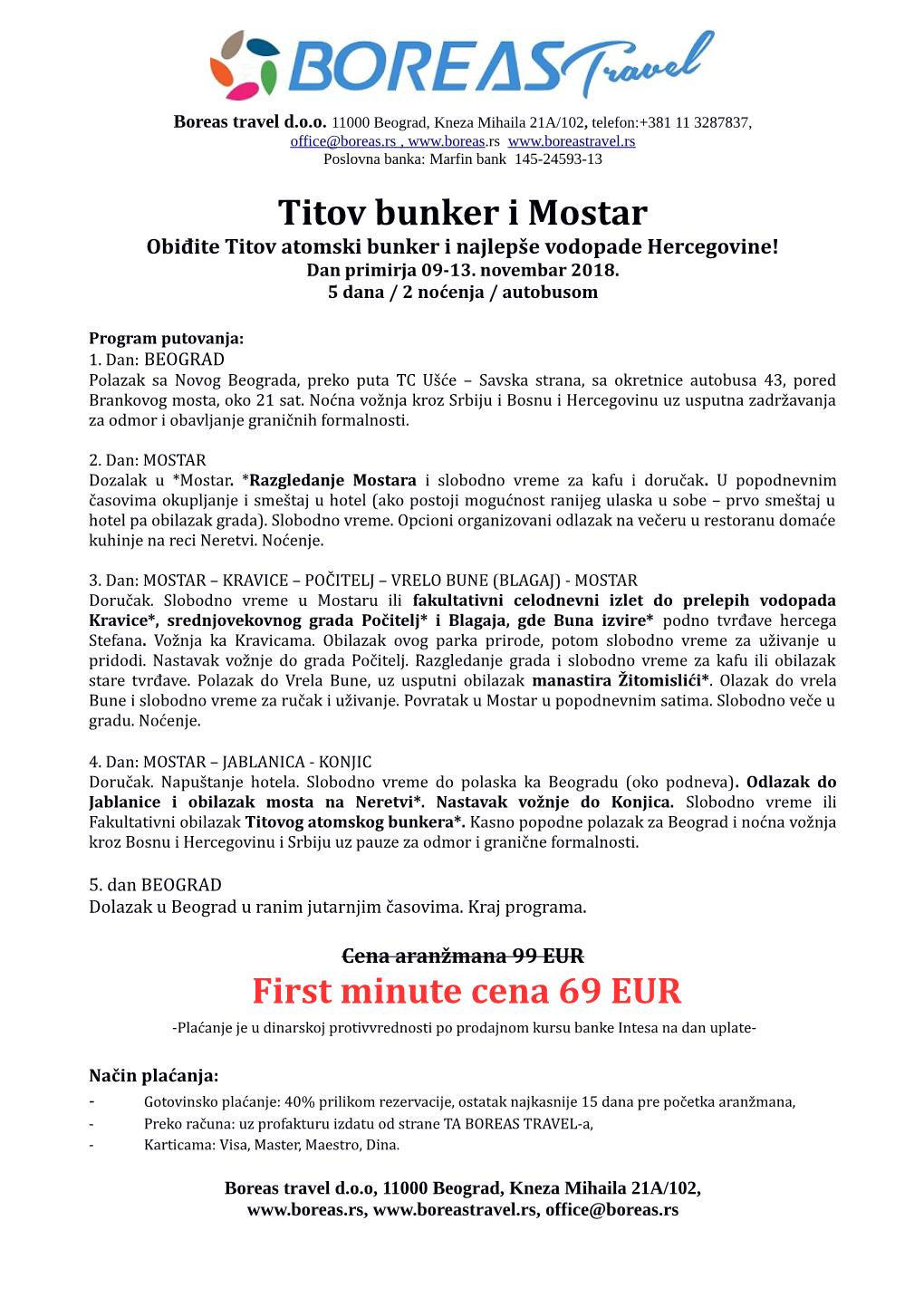 Titov Bunker I Mostar First Minute Cena 69