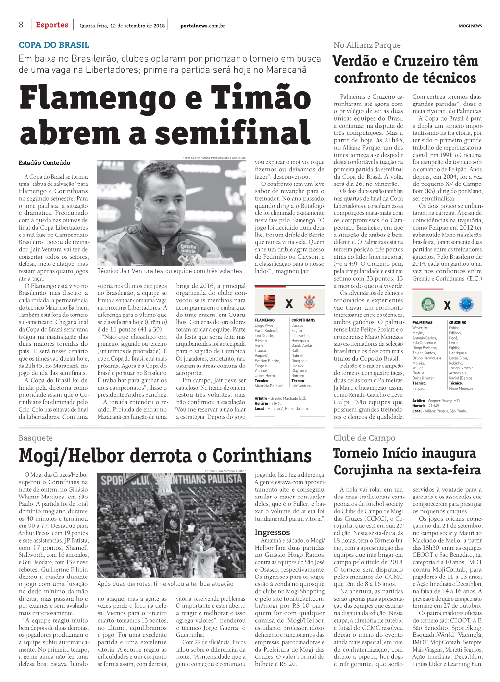 Flamengo E Timão Abrem a Semifinal