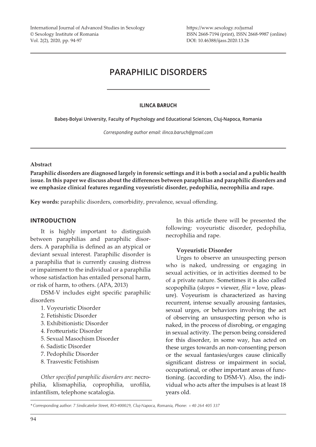 Paraphilic Disorders