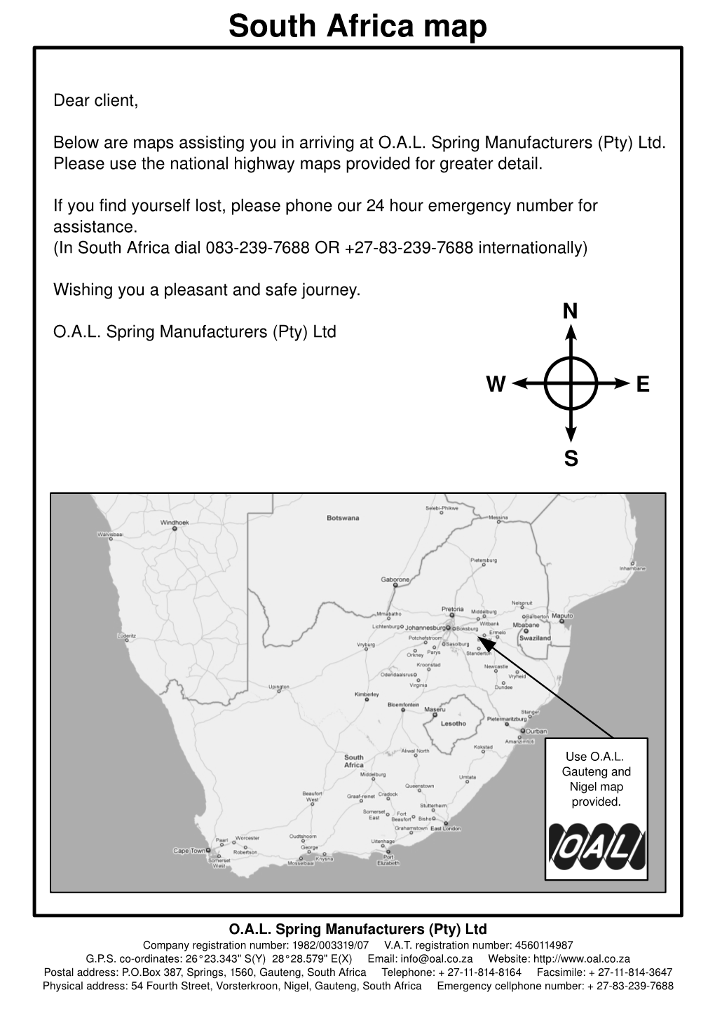 South Africa Map