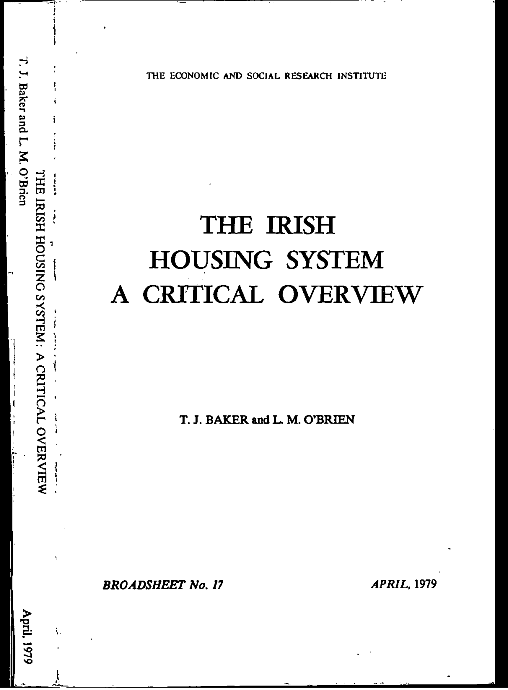 The Irish Housing System a Critical Overview