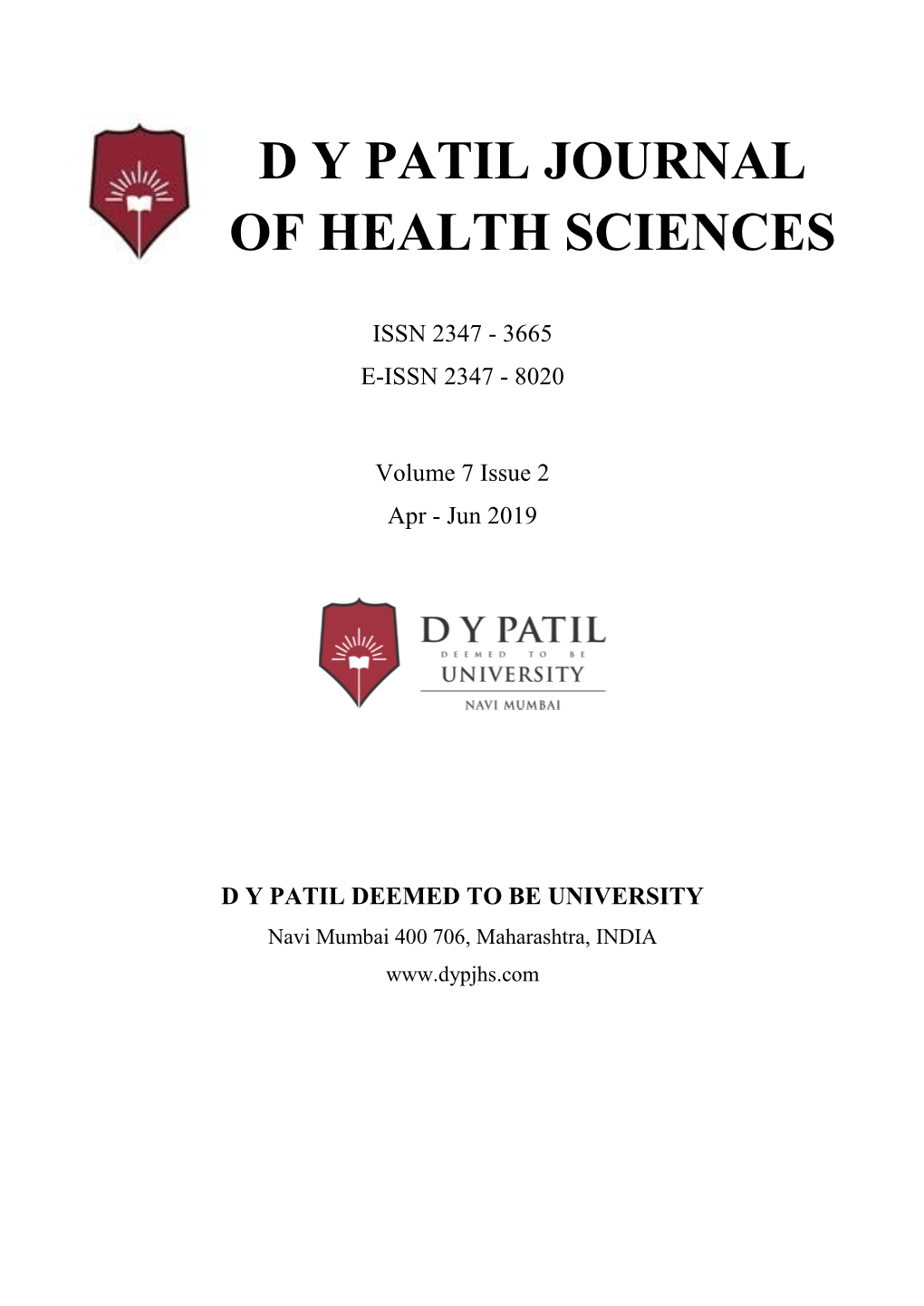 D Y Patil Journal of Health Sciences