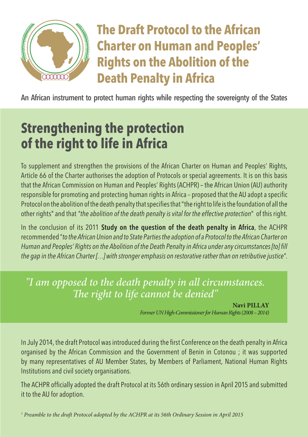 Strengthening the Protection of the Right to Life in Africa