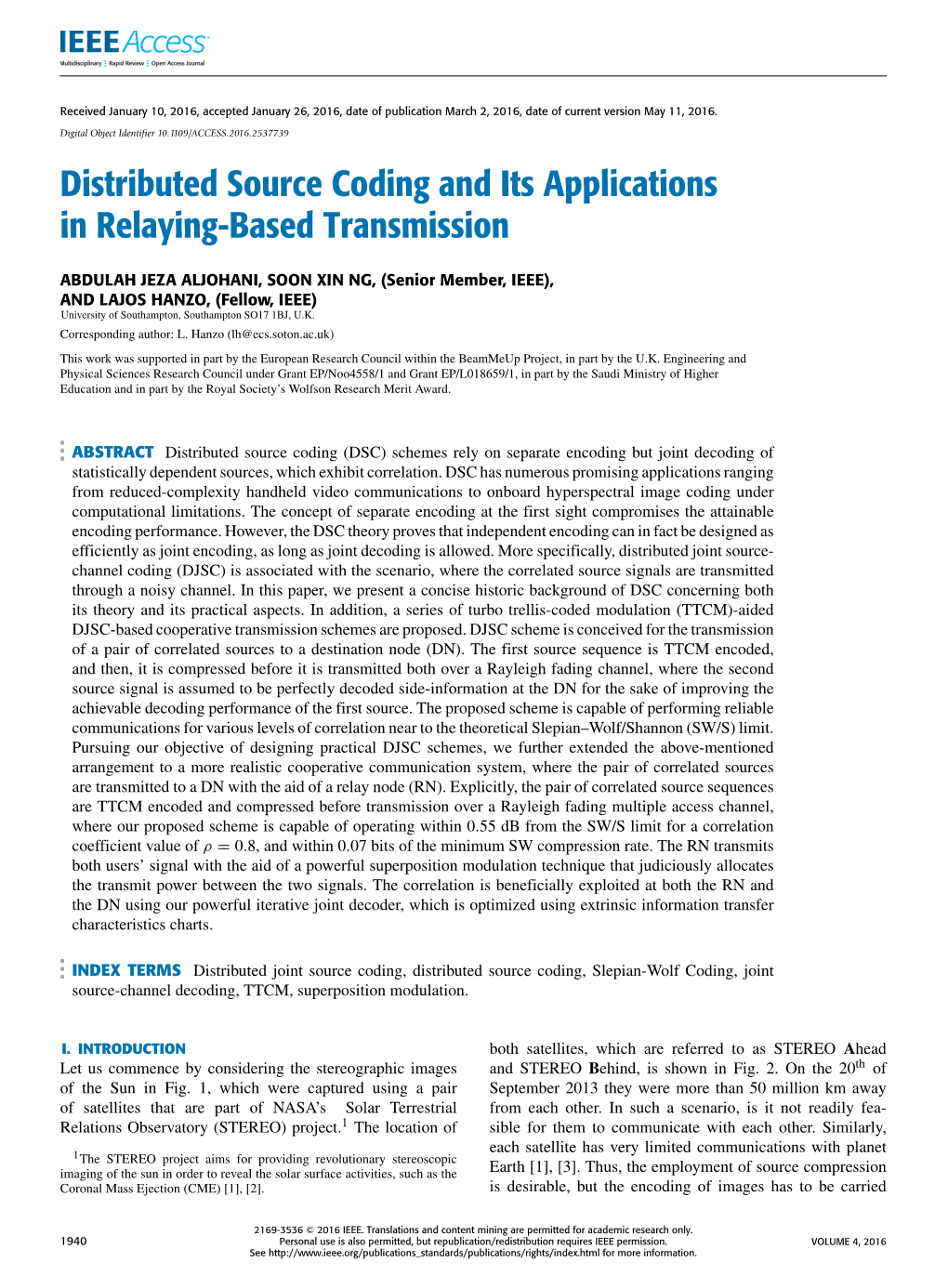 Distributed Source Coding and Its Applications in Relaying-Based Transmission