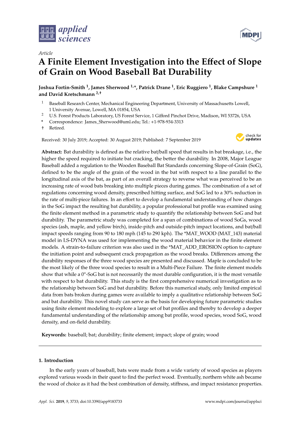 A Finite Element Investigation Into the Effect of Slope of Grain on Wood