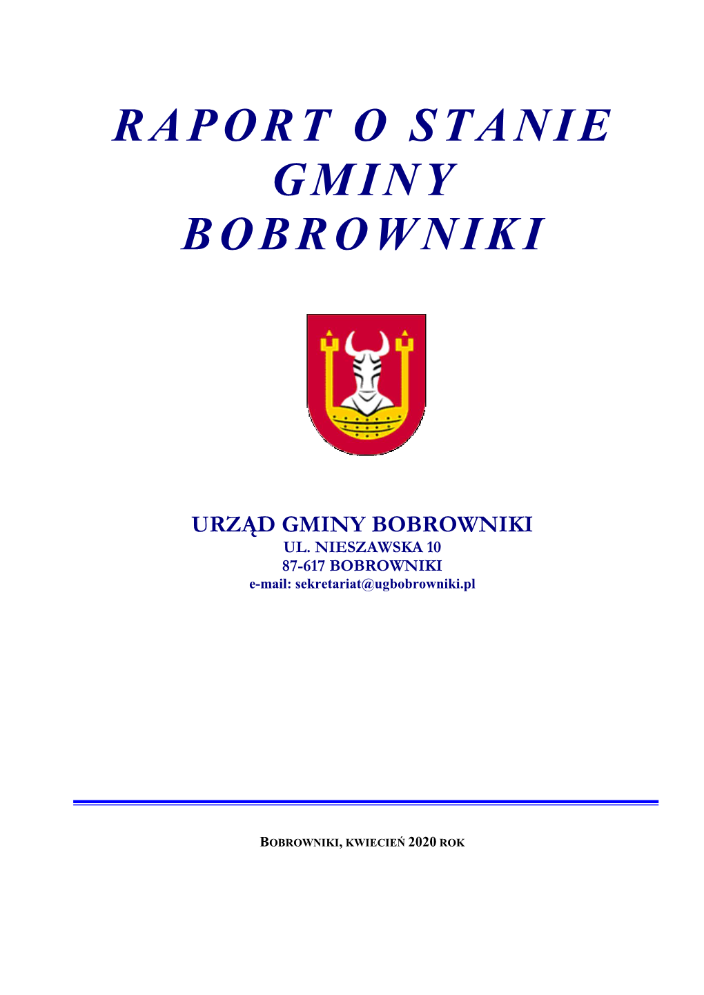 Raport O Stanie Gminy Bobrowniki