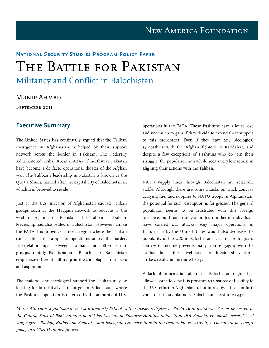 The Battle for Pakistan Militancy and Conflict in Balochistan