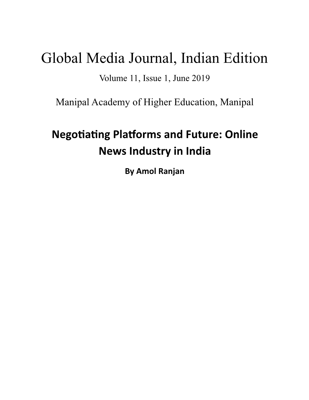 Online News Industry in India