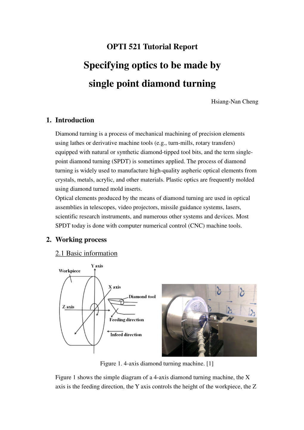 Specifying Optics to Be Made by Single Point Diamond Turning
