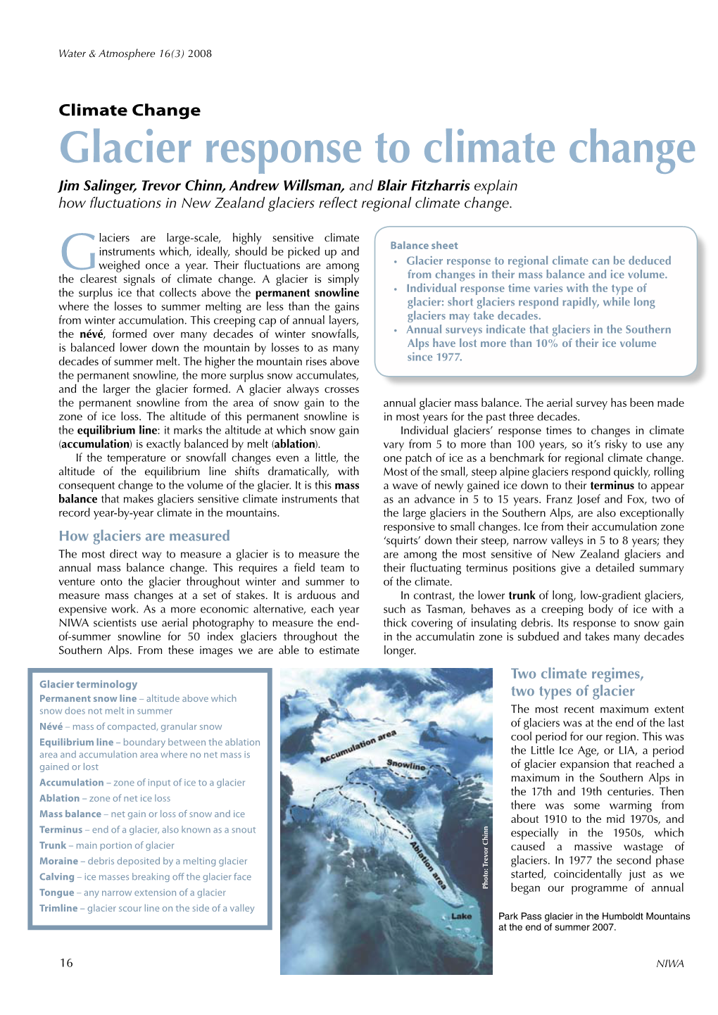 Glacier Response to Climate Change
