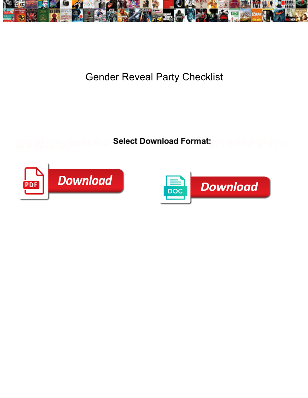 Gender Reveal Party Checklist