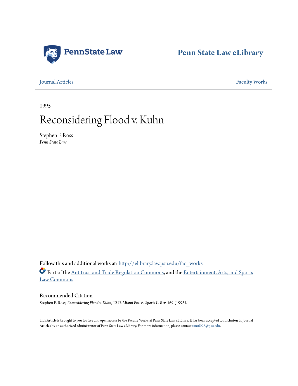 Reconsidering Flood V. Kuhn Stephen F