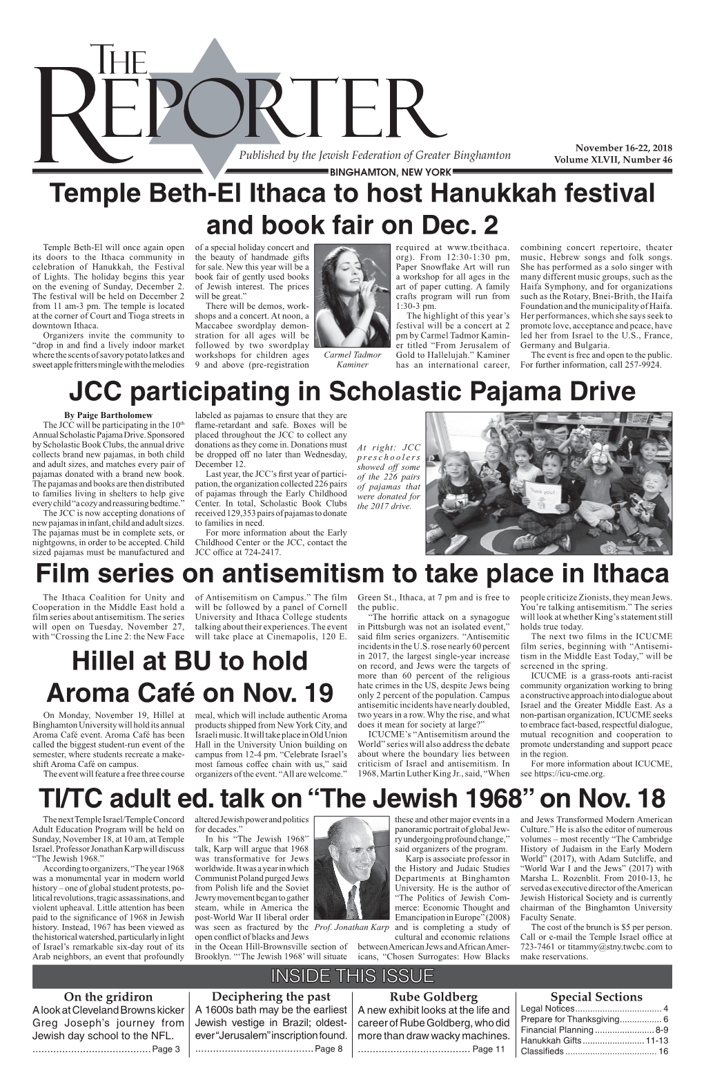TI/TC Adult Ed. Talk on “The Jewish 1968” on Nov. 18 Temple Beth-El