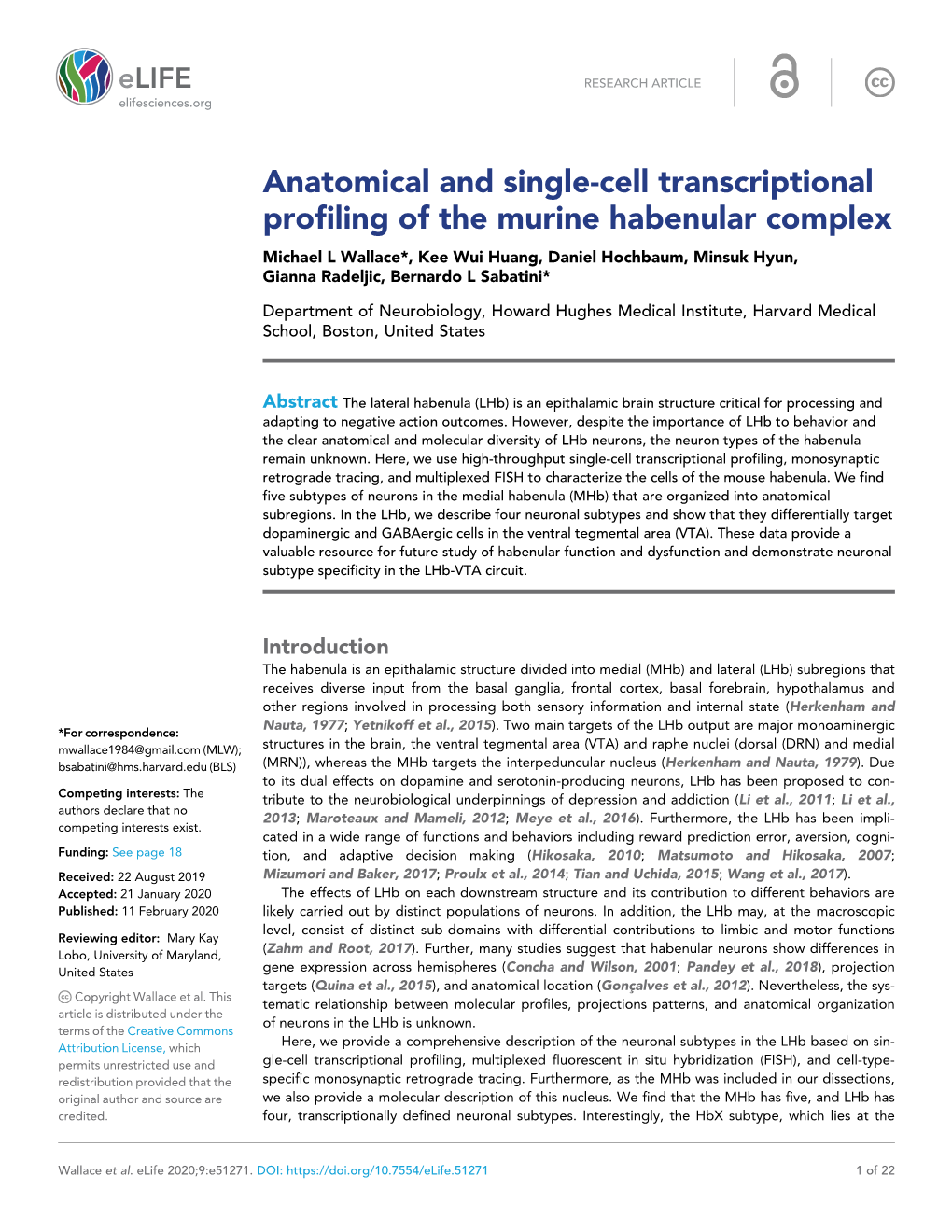 Anatomical and Single-Cell Transcriptional Profiling of The