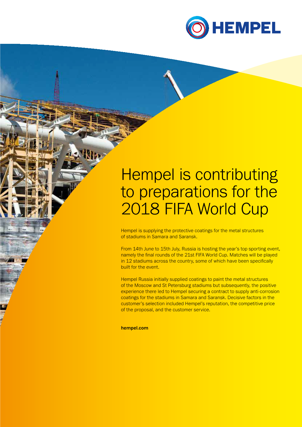 Hempel Is Contributing to Preparations for the 2018 FIFA World Cup