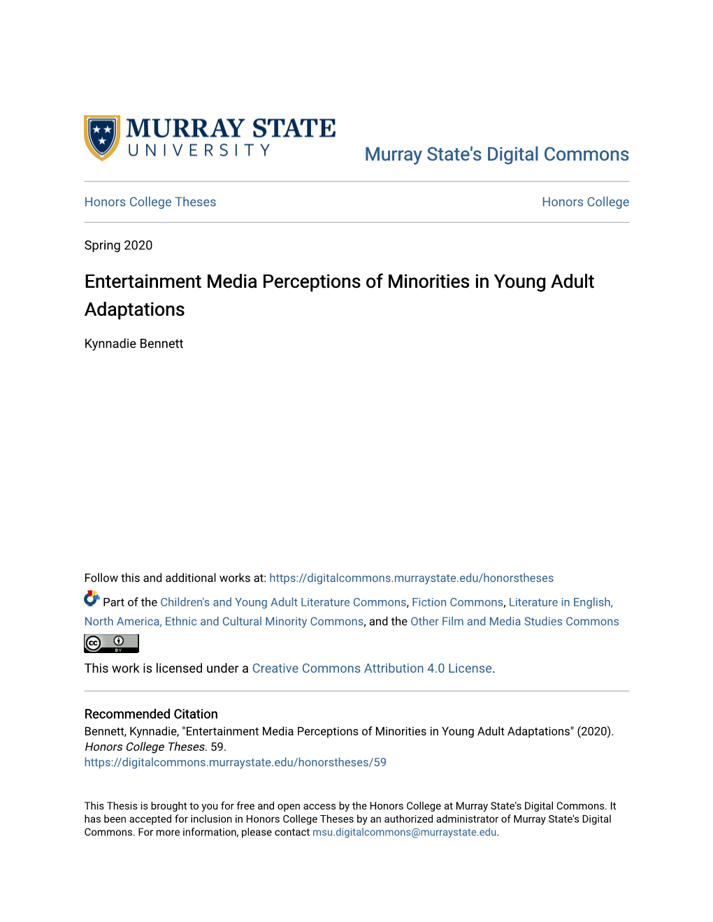 Entertainment Media Perceptions of Minorities in Young Adult Adaptations