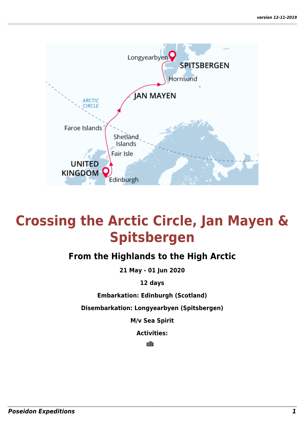 Crossing the Arctic Circle, Jan Mayen & Spitsbergen