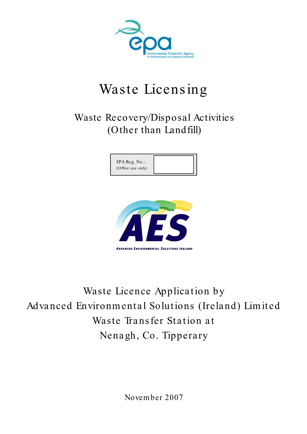 Waste Licence Application Form