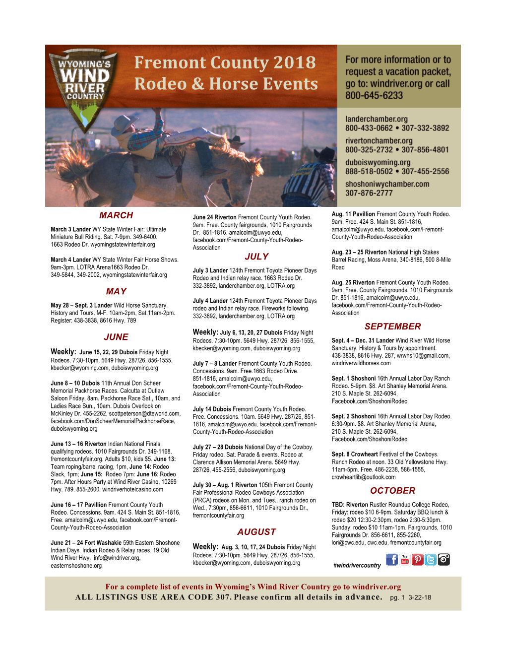 Fremont County 2018 Rodeo & Horse Events