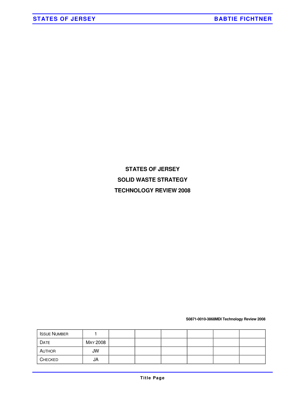 States of Jersey Solid Waste Strategy Technology Review 2008