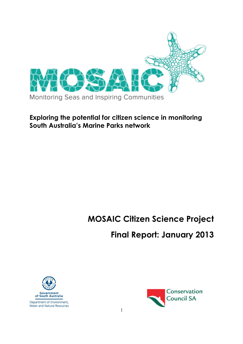 MOSAIC Citizen Science Project Final Report: January 2013