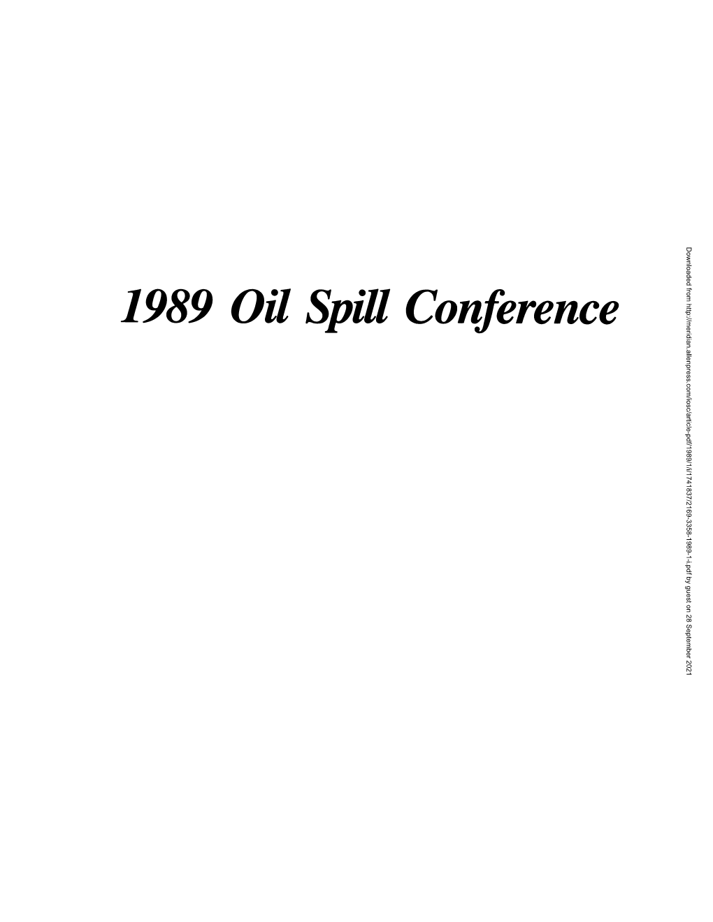 1989 Oil Spill Conference Proceedings