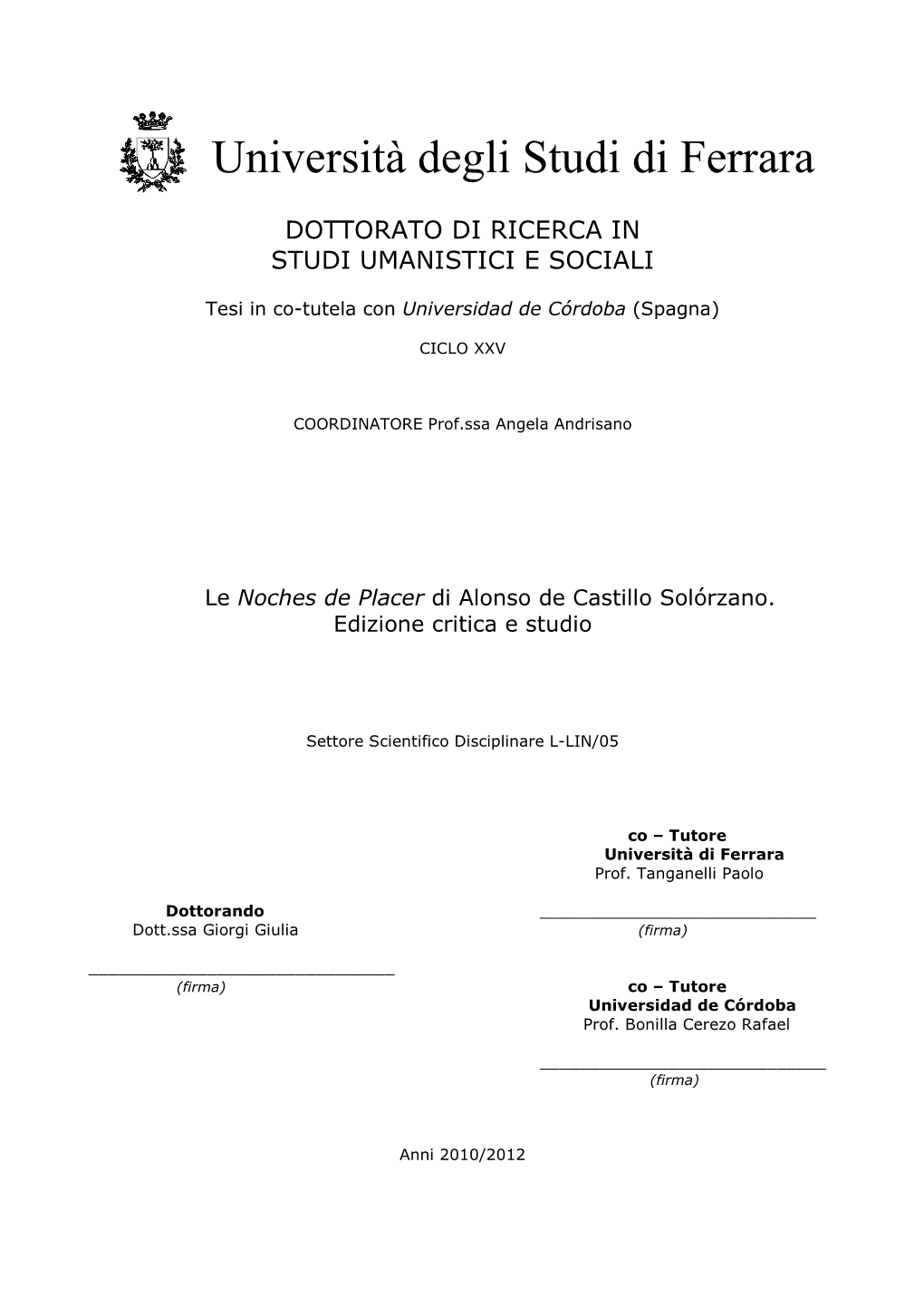 Tesi Frontespizio Ufficiale