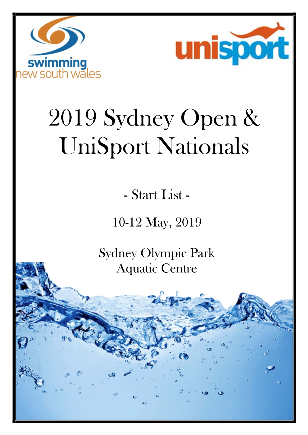 2019 Sydney Open & Unisport Nationals
