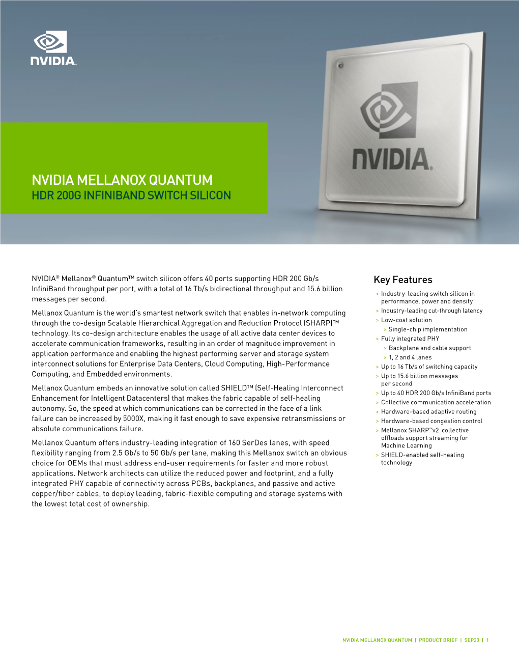 Nvidia Mellanox Quantum Hdr 200G Infiniband Switch Silicon