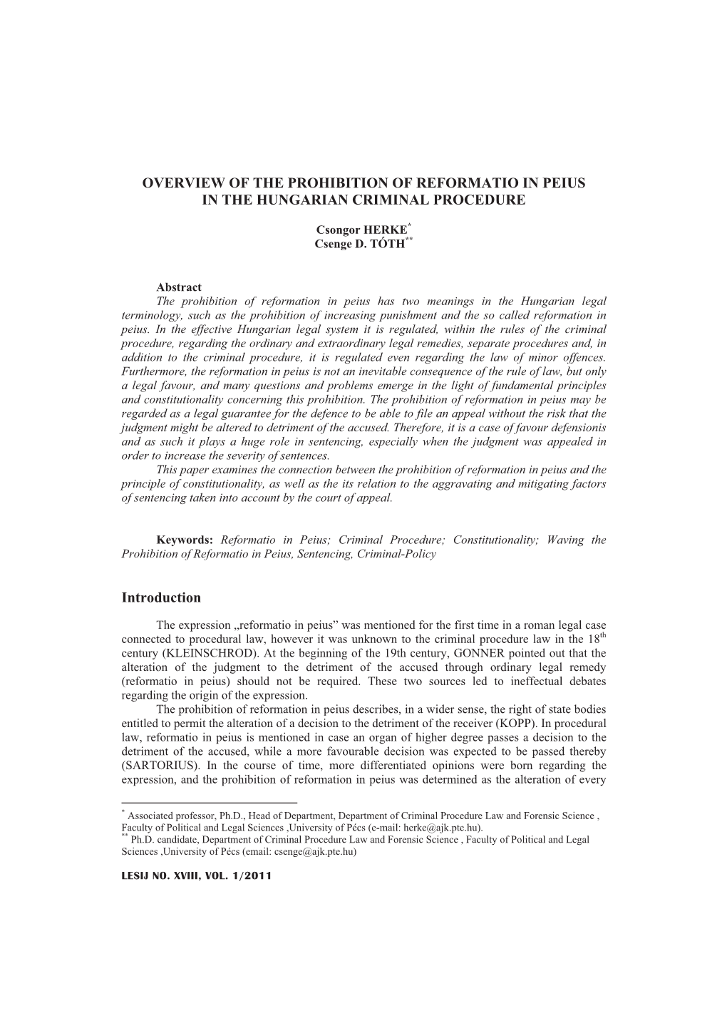 18 Overview of the Prohibition of Reformatio in Peius In