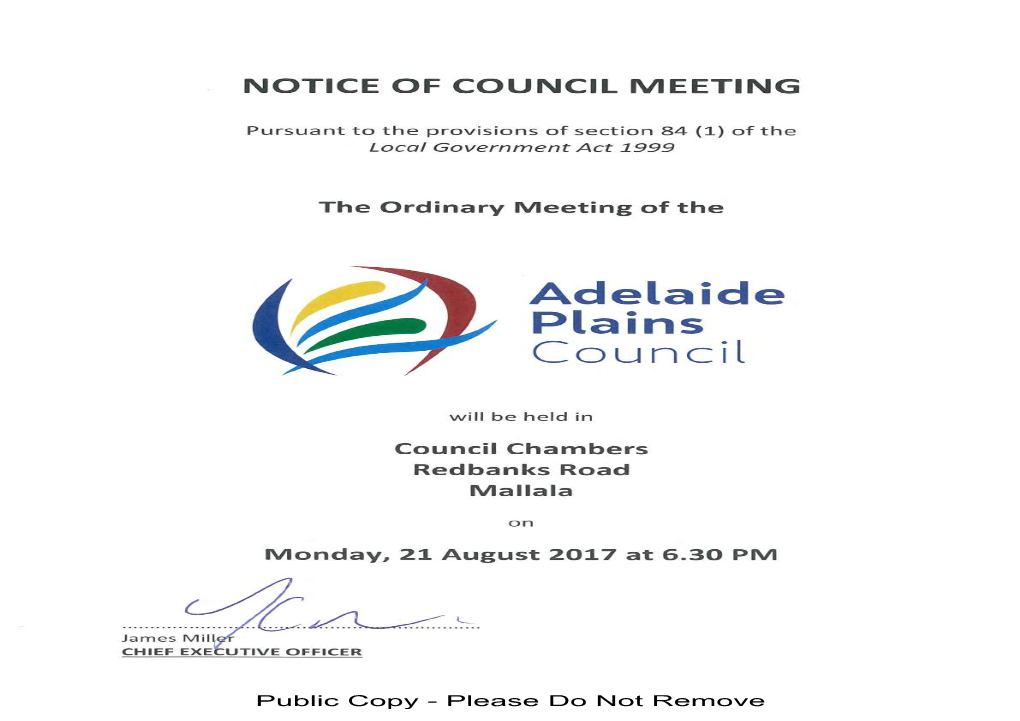 Ordinary Council Meeting Held on Monday 17 July 2017 (MB Folios 13576 to 13592, Inclusive), Be Accepted As Read and Confirmed.”