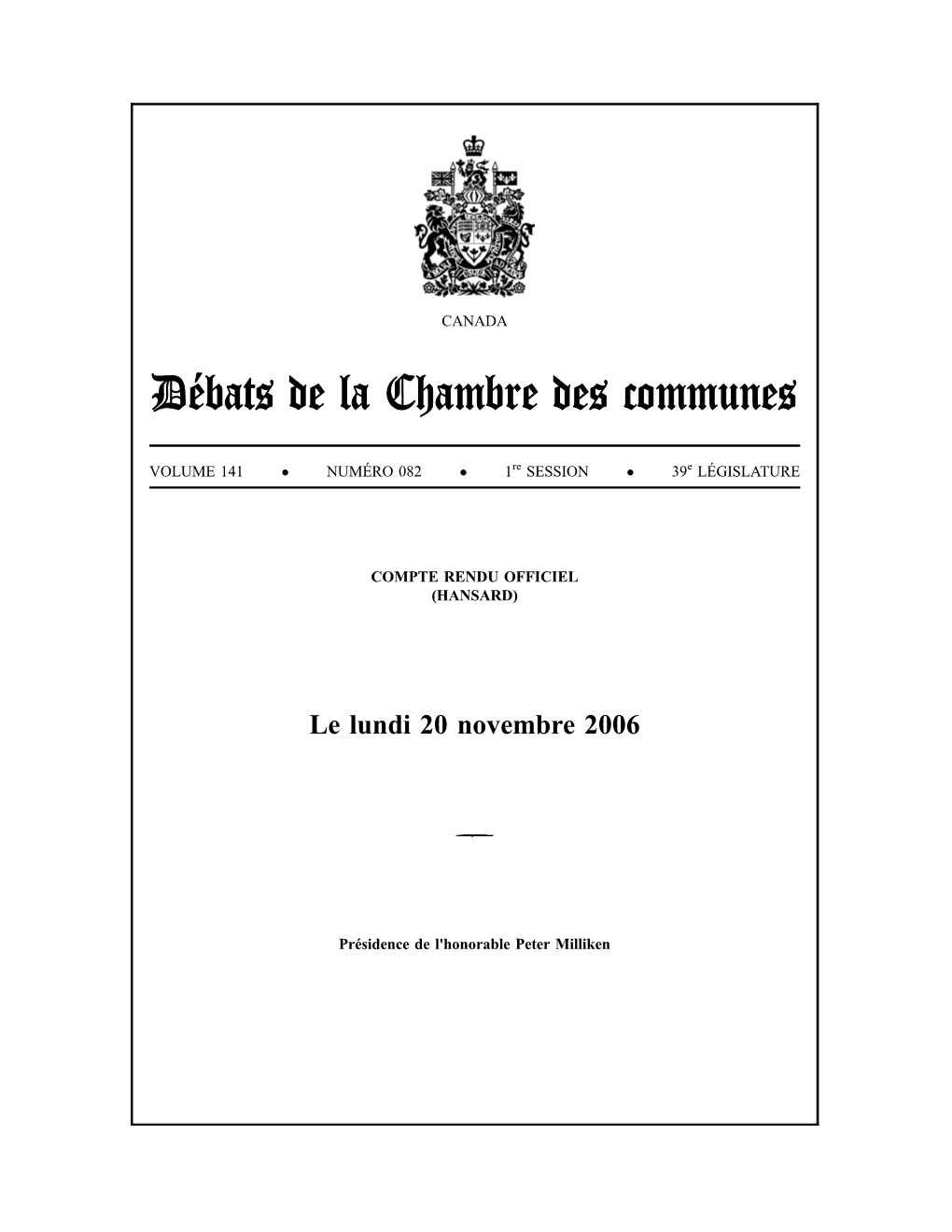 Débats De La Chambre Des Communes