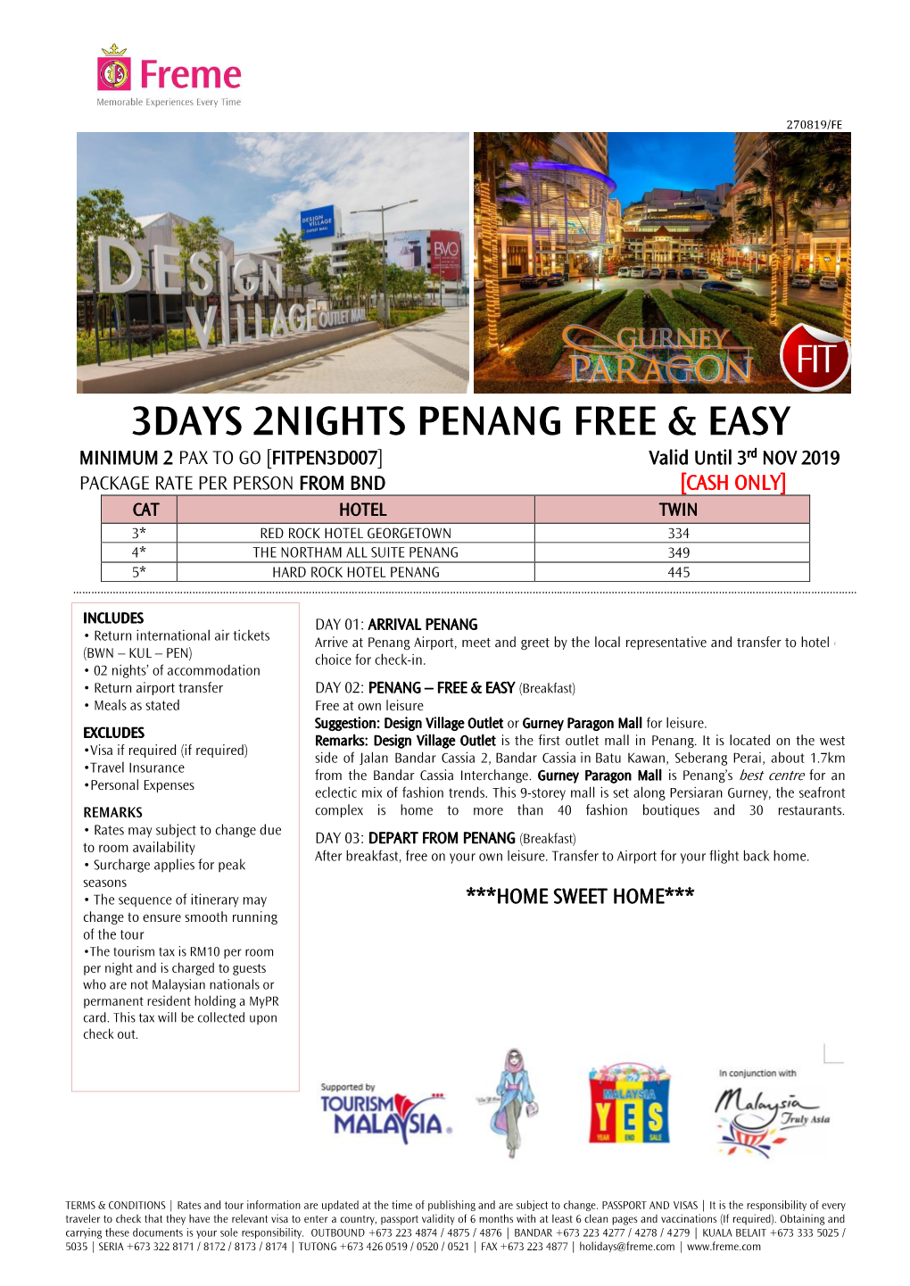 3Days 2Nights Penang Free & Easy