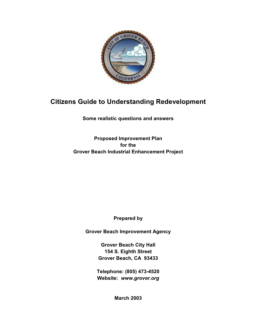 Citizens Guide to Understanding Redevelopment