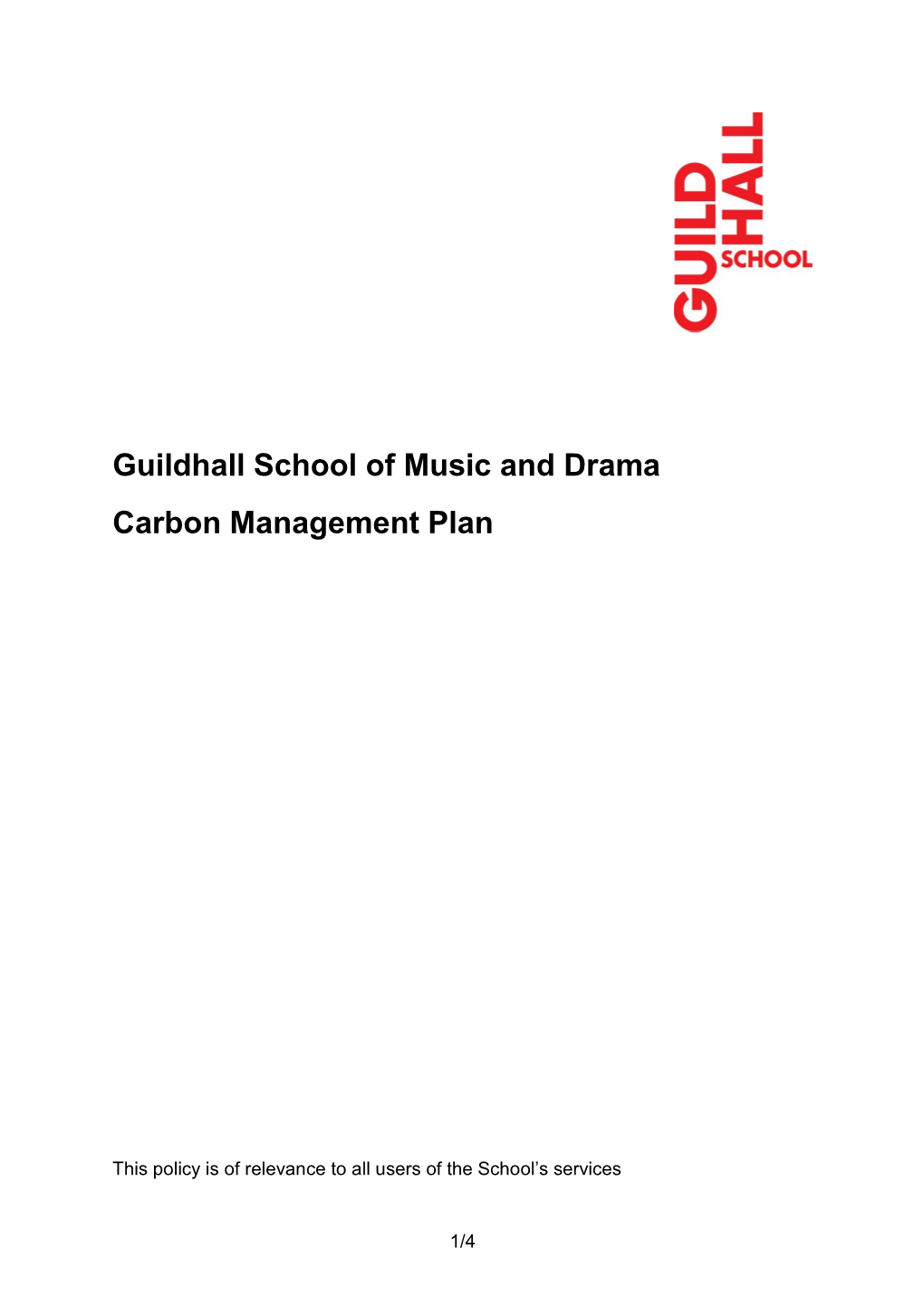 Guildhall School of Music and Drama Carbon Management Plan