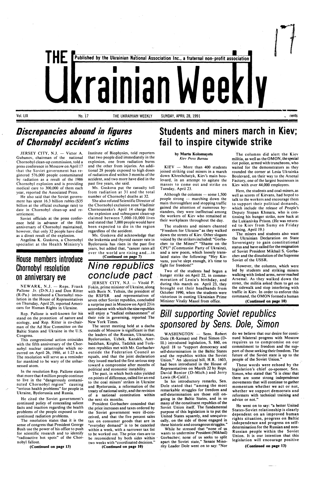 The Ukrainian Weekly 1991