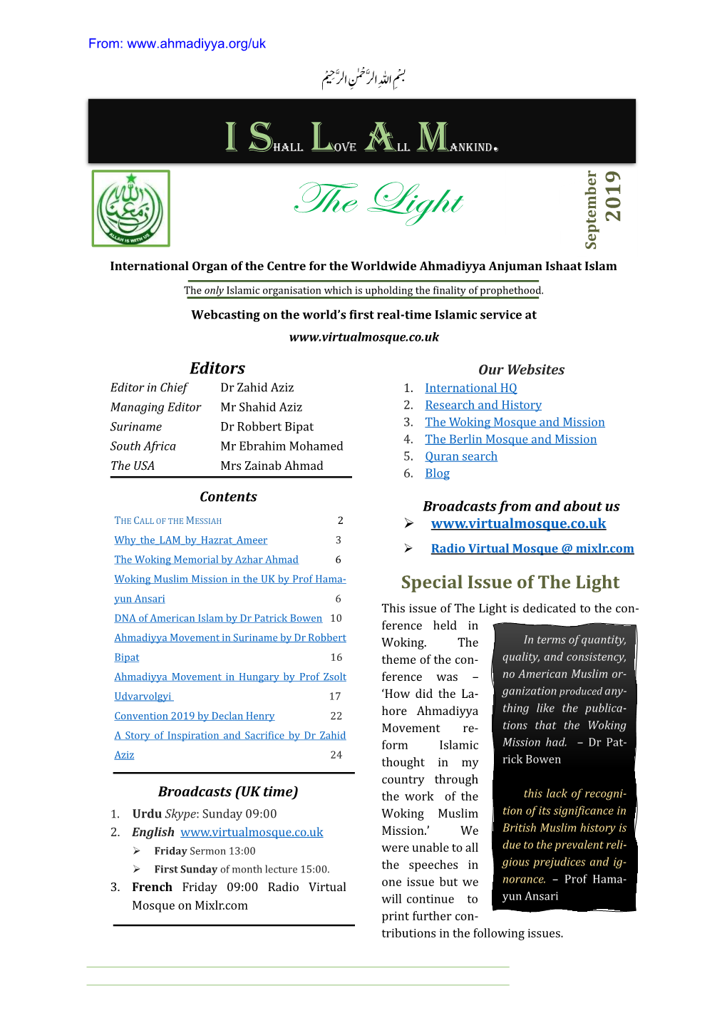 September 2019 the Light 2