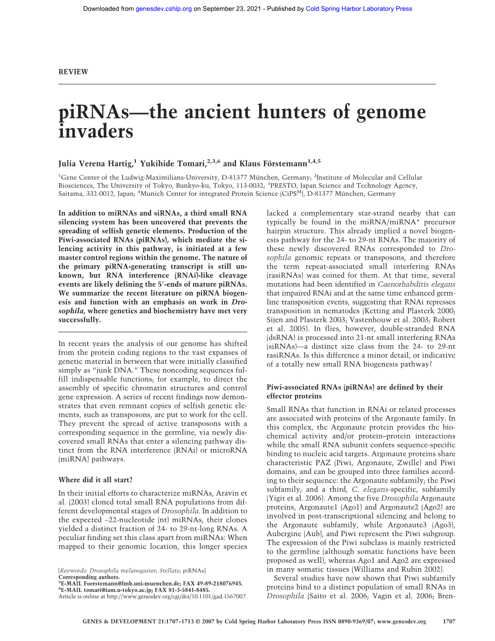 Pirnas—The Ancient Hunters of Genome Invaders