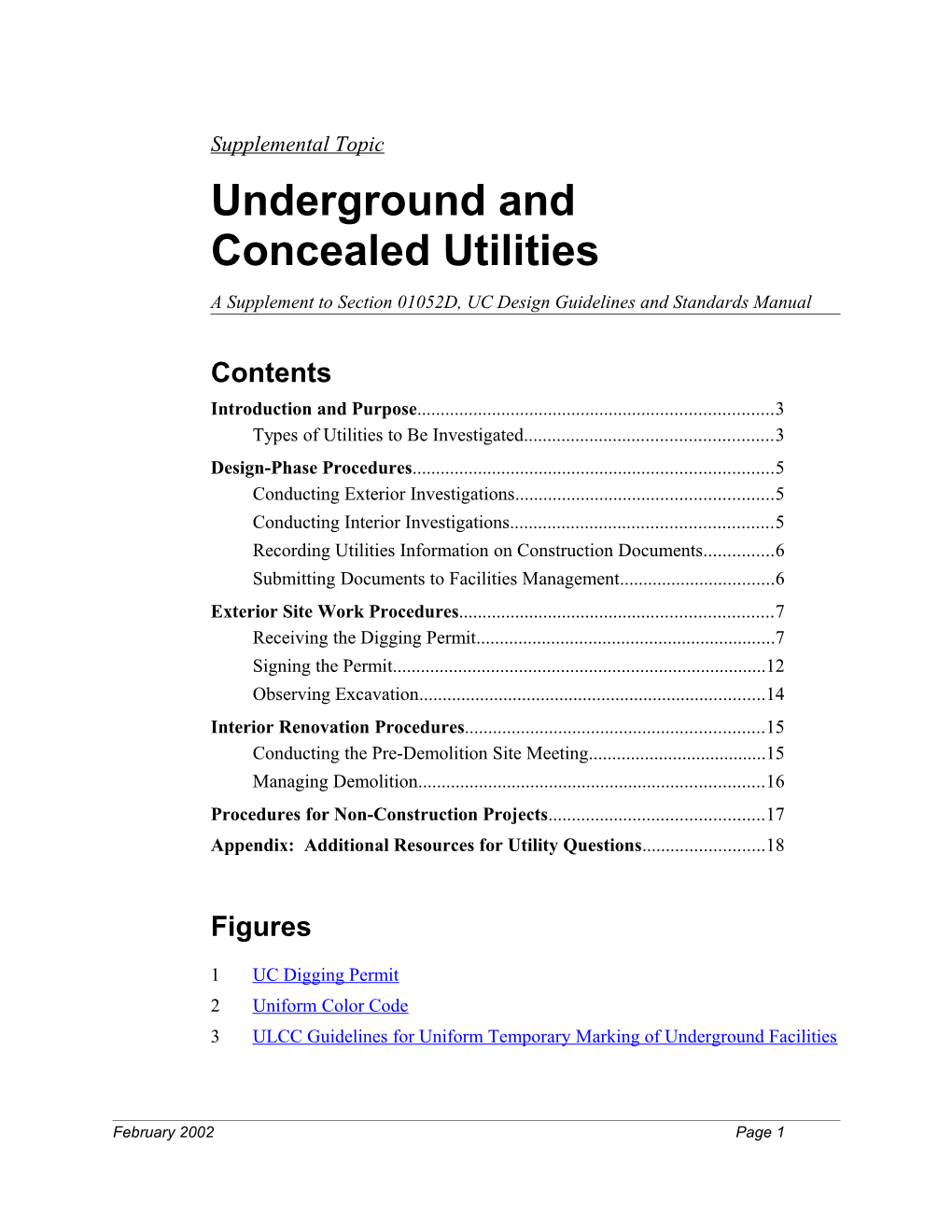 Underground and Concealed Utilities